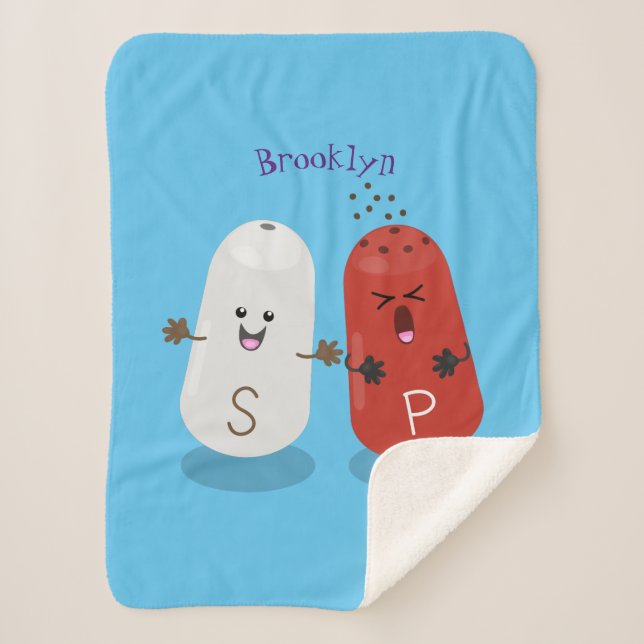 Niedliches Kawaii-Salz und Pfefferschüttler Cartoo Sherpadecke (Vorderseite)