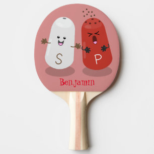 Niedliches Kawaii-Salz und Pfefferschüttler Cartoo Tischtennis Schläger