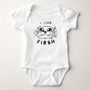 Niedliches Kawaii Siegel essen Fisch Baby Strampler
