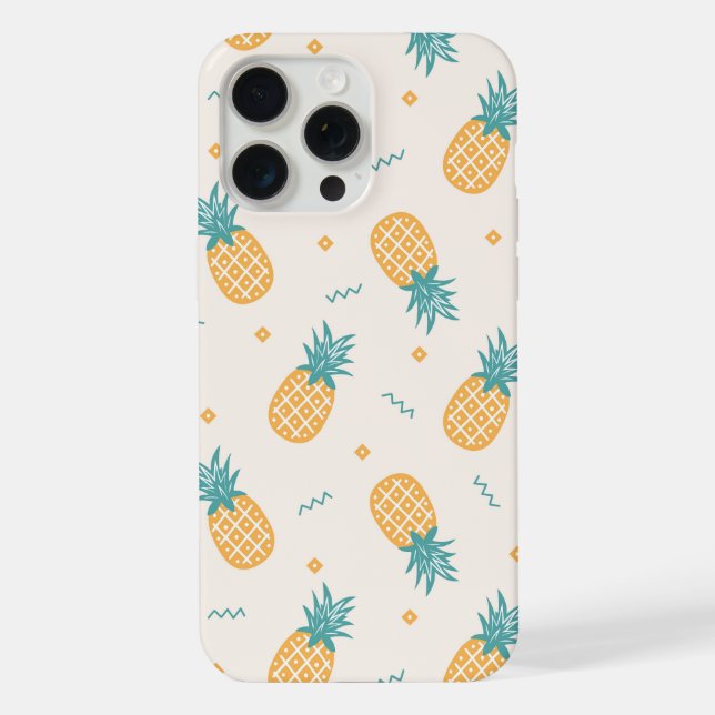 Niedliches Kawaii Sommerananas-Muster iPhone Hülle (Rückseite)