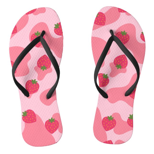 Niedliches Kawaii Strawberry Cow Muster Flip Flops (Fußbett)