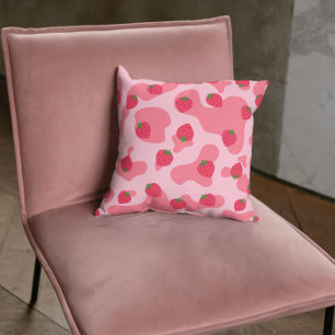 Niedliches Kawaii Strawberry Cow Muster Kissen