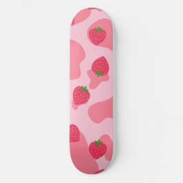 Niedliches Kawaii Strawberry Cow Muster Skateboard