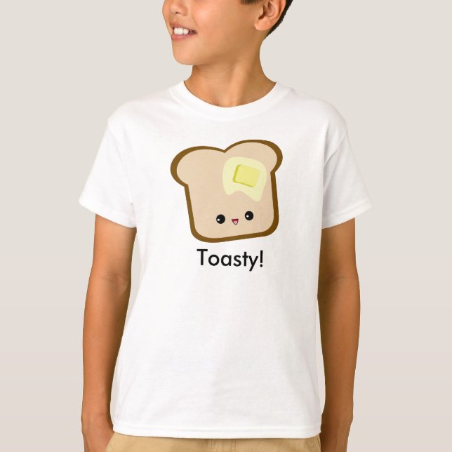 Niedliches Kawaii Toasty! Toast-und T-Shirt (Vorderseite)