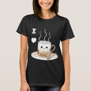 Niedliches kawaii warmes Kakaogetränk T-Shirt