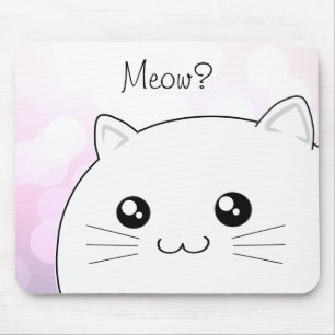 Niedliches kawaii weiße Kittykatze Mousepad