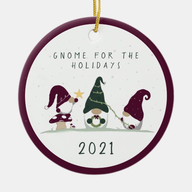 Niedliches Kerngenom für Feiertage - magenta- Keramik Ornament (Vorne)