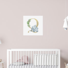 Niedliches Kids Animal ELEPHANT Monogram Q Kinderz Poster