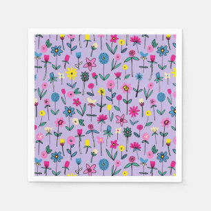 Niedliches Kids-Blumenmuster Serviette