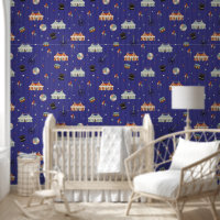 Niedliches Kids Circus Muster auf blau