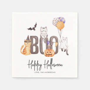 Niedliches kid's Happy Halloween Katzen Ghosts Pum Serviette