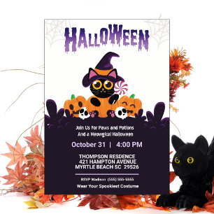 Niedliches Kids Paws Pop Halloween-Party Einladung