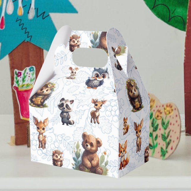 Niedliches Kids Woodland Animations Muster Geschenkschachtel (Von Creator hochgeladen)