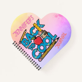 Niedliches Kind ist zurück in die Schule Notizbuch