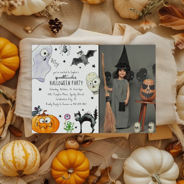 Niedliches Kinderspiel Foto Halloween Einladung (Von Creator hochgeladen)