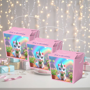 Niedliches Kinderspiel und Regenbogen, Mädchengebu Geschenkschachtel