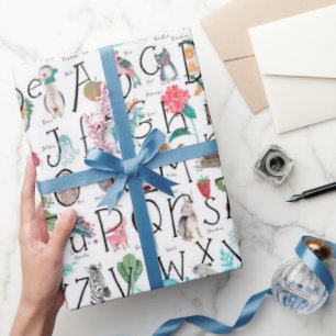 NIEDLICHES KINDERZIMMER ABC   Alphabet-Muster Geschenkpapier