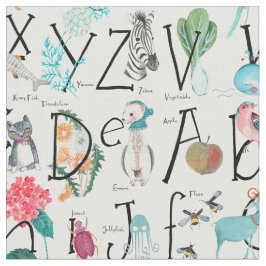 Niedliches Kinderzimmer Alphabet Kinder ABC Illust Stoff