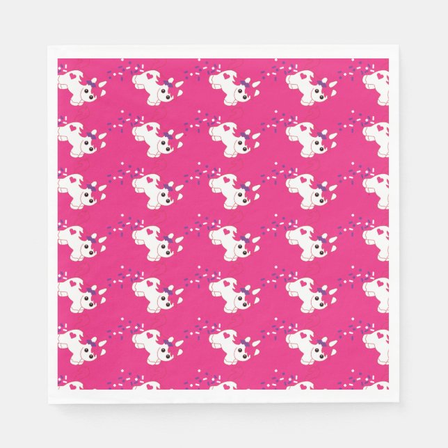 Niedliches Kinderzimmer Einhorndekor Serviette (Vorderseite)