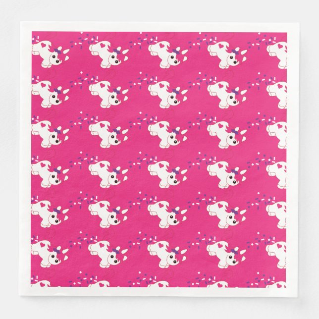 Niedliches Kinderzimmer Einhorndekor Serviette (Vorderseite)