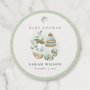 Niedliches Kinderzimmer Essential Leafy Green Baby Geschenkanhänger