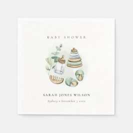 Niedliches Kinderzimmer Essential Leafy Green Baby Serviette