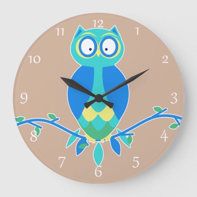 Niedliches Kinderzimmer Große Wanduhr (Vorderseite)