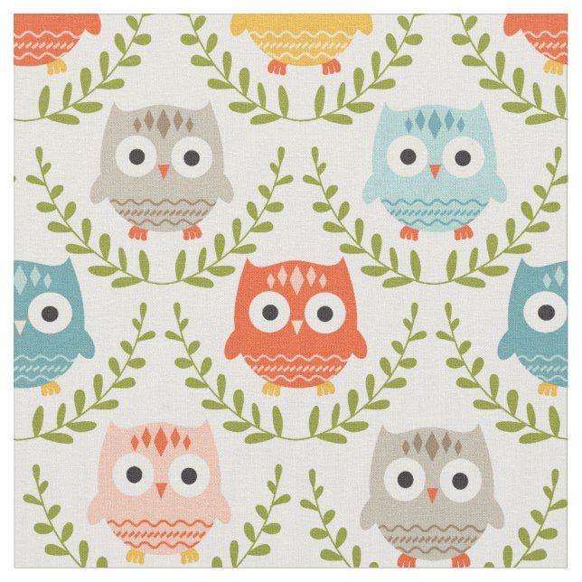Niedliches Kinderzimmer Owls Stoff (Nahaufnahme)