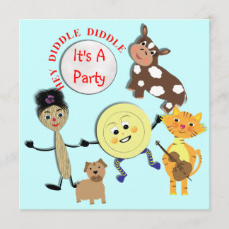 Niedliches Kinderzimmer Rhyme Themed Party Einladu Einladung