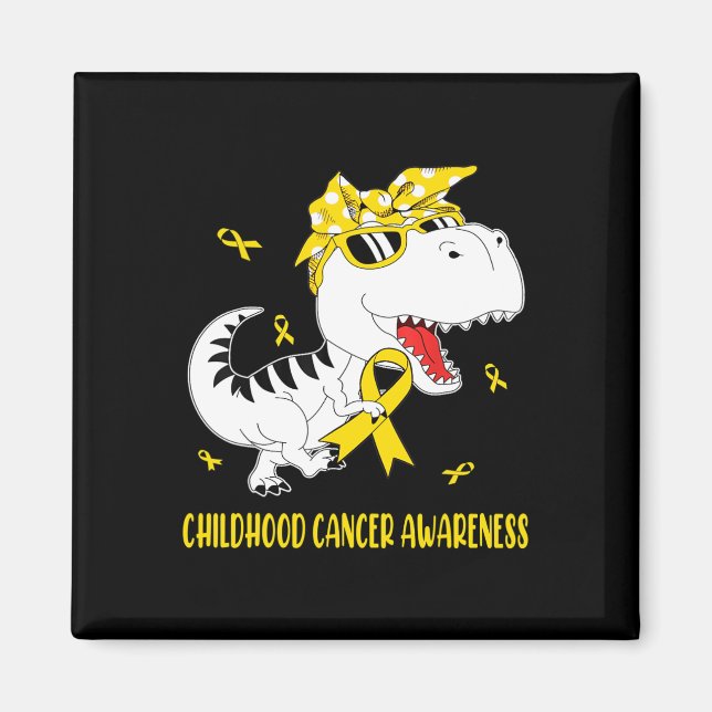 Niedliches Kindheitskrebs-Bewusstsein Dinosaurier  Magnet (Vorne)