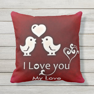 Niedliches Kissen mit individueller Lovebirds