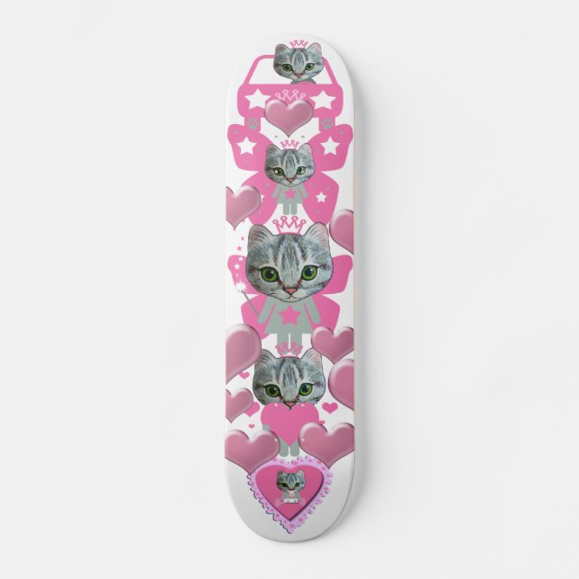 niedliches kitschiges rosa Skateboard (Vorderseite)