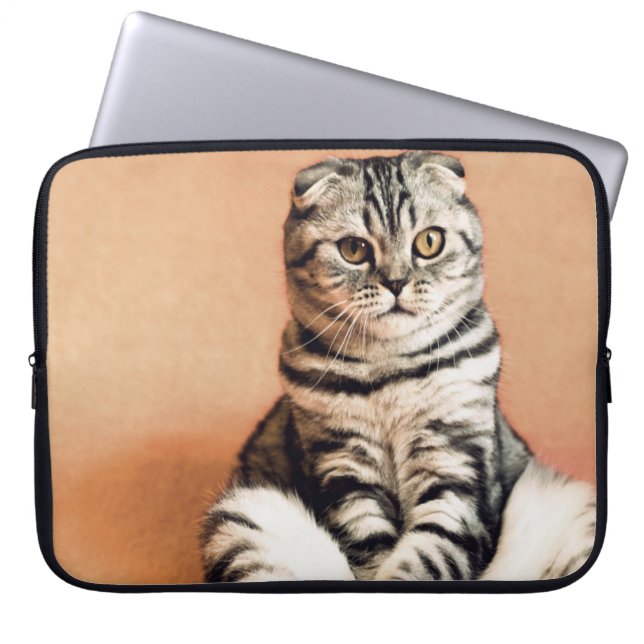 Niedliches Kitten ausgespült Laptopschutzhülle (Vorderseite)