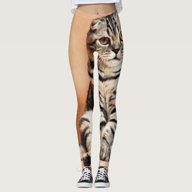 Niedliches Kitten ausgespült Leggings (Vorderseite)
