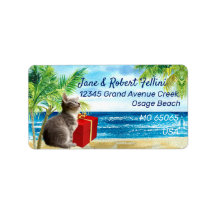 Niedliches Kitten-GIF-Box am Meer festliches indiv