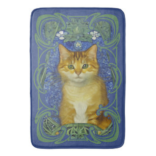 Niedliches Kitten im Vintagen Jugendstil Badematte