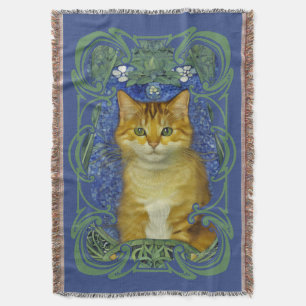 Niedliches Kitten im Vintagen Jugendstil Decke