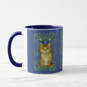 Niedliches Kitten im Vintagen Jugendstil Tasse
