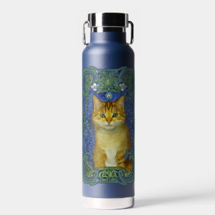 Niedliches Kitten im Vintagen Jugendstil Trinkflasche