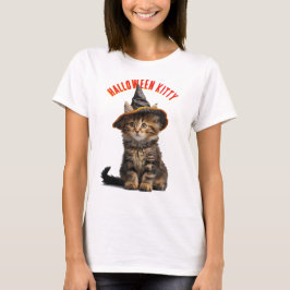 Niedliches Kitten in einem Hexenhutehl T-Shirt