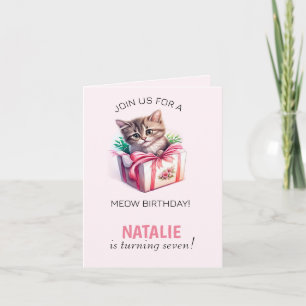 Niedliches Kitten in einer Box Geburtstagsgeschenk Einladung