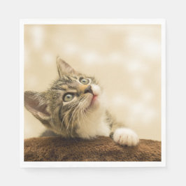 Niedliches Kitten mit ausgestreckter Pfote Serviette