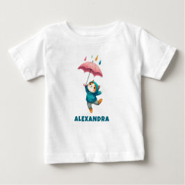 Niedliches Kitten mit Regentanz im Regen Baby T-shirt