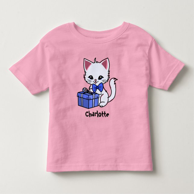 Niedliches Kitten zeichnend mit Geschenk Kleinkind T-shirt (Vorderseite)