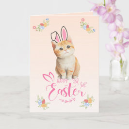 Niedliches Kittenbunny Ostern individuell anpassba Karte