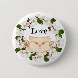 Niedliches Kitti in Blume Button