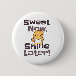 Niedliches Kitty Gym Motivation Button - "Sweat No