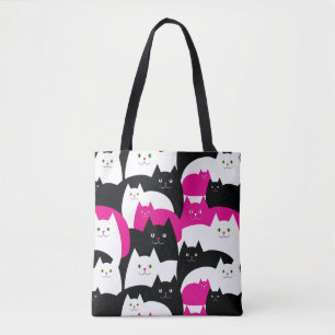 Niedliches Kitty-Katzen-Muster-Rosa und Schwarzes