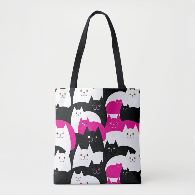 Niedliches Kitty-Katzen-Muster-Rosa und Schwarzes (Vorderseite)
