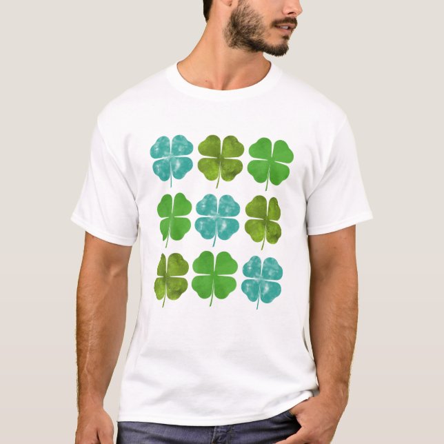 Niedliches Kleeblatt am St. Patrick's Day für Frau T-Shirt (Vorderseite)
